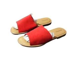 Merona Women's Red Suede Slide Sandals Size 7.5